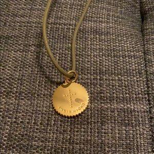 India Hicks Gold Cross Necklace on Gray Chain